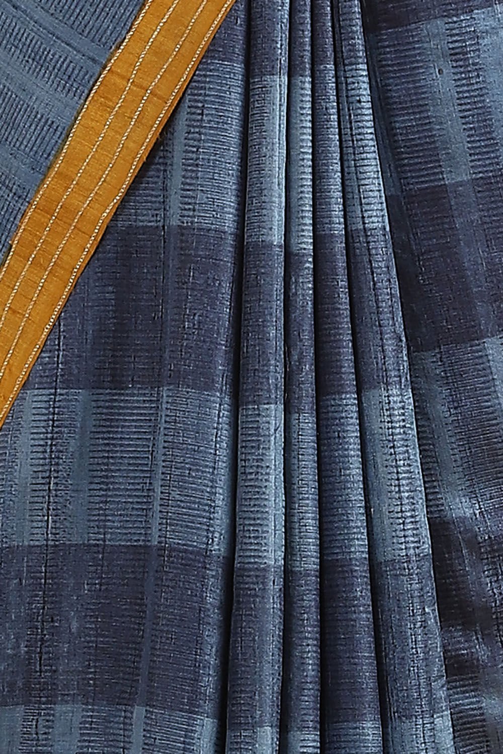 Grey Pure Tussar Silk Embroidered Saree image number null