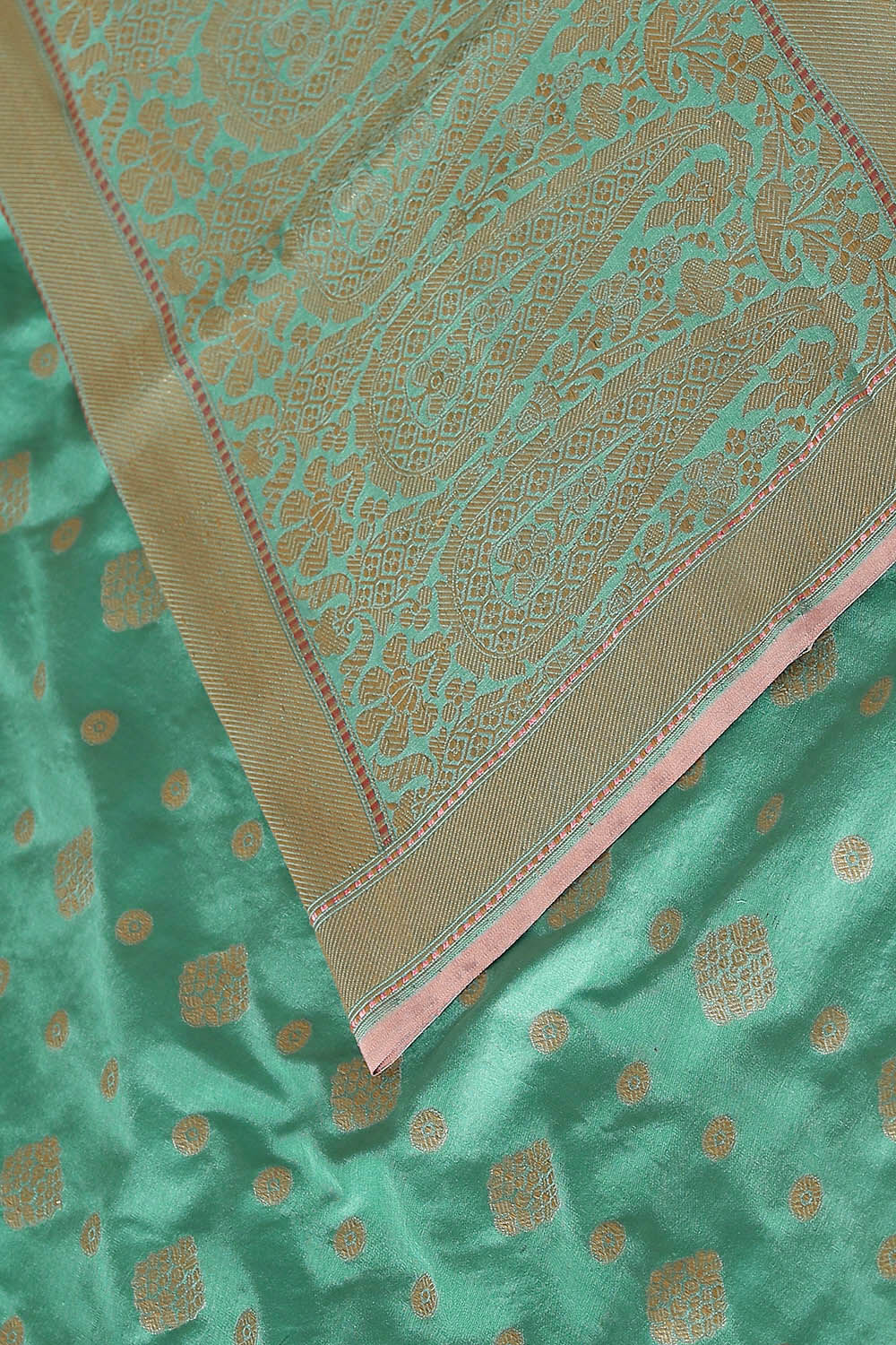 Light Green Pure Silk Banarasi Saree image number null