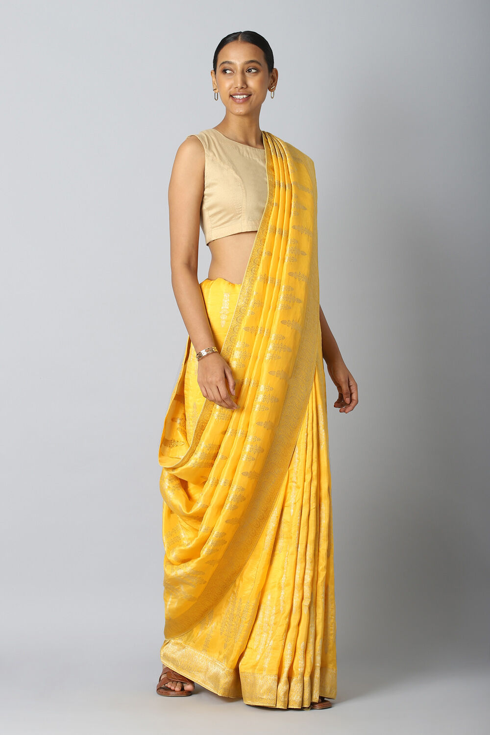 Sunrise Yellow Pure Luxe Vegan Saree image number null