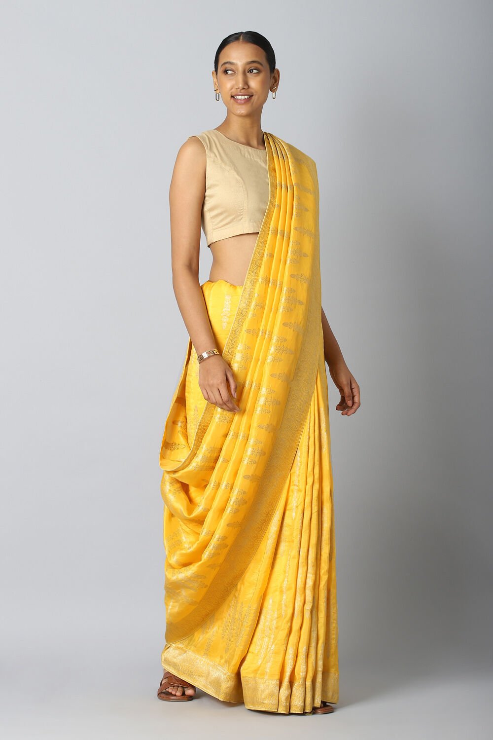 Sunrise Yellow Pure Luxe Vegan Saree image number null