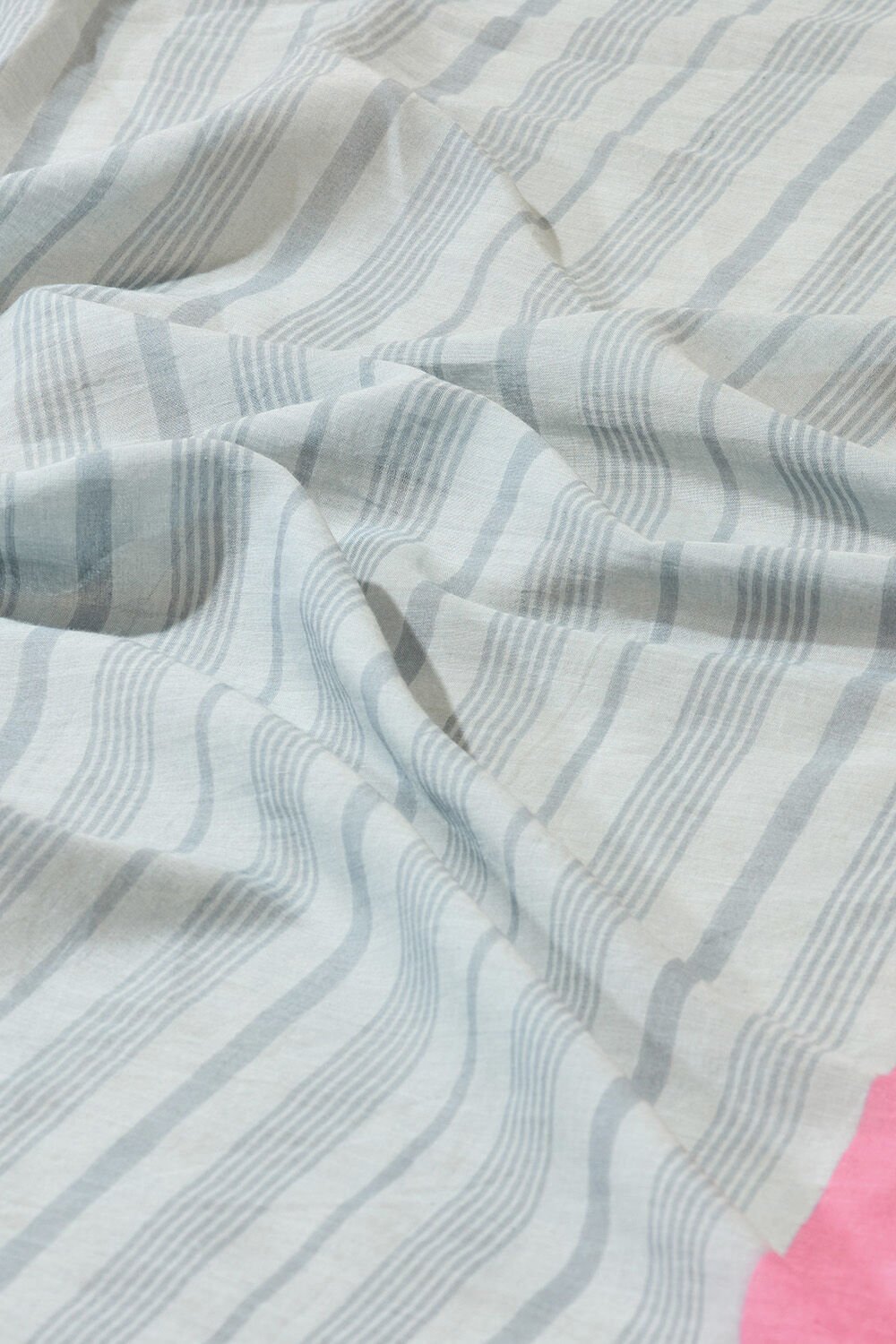 Grey Pure Mulmul Cotton Screen Printed Bengal Saree image number null