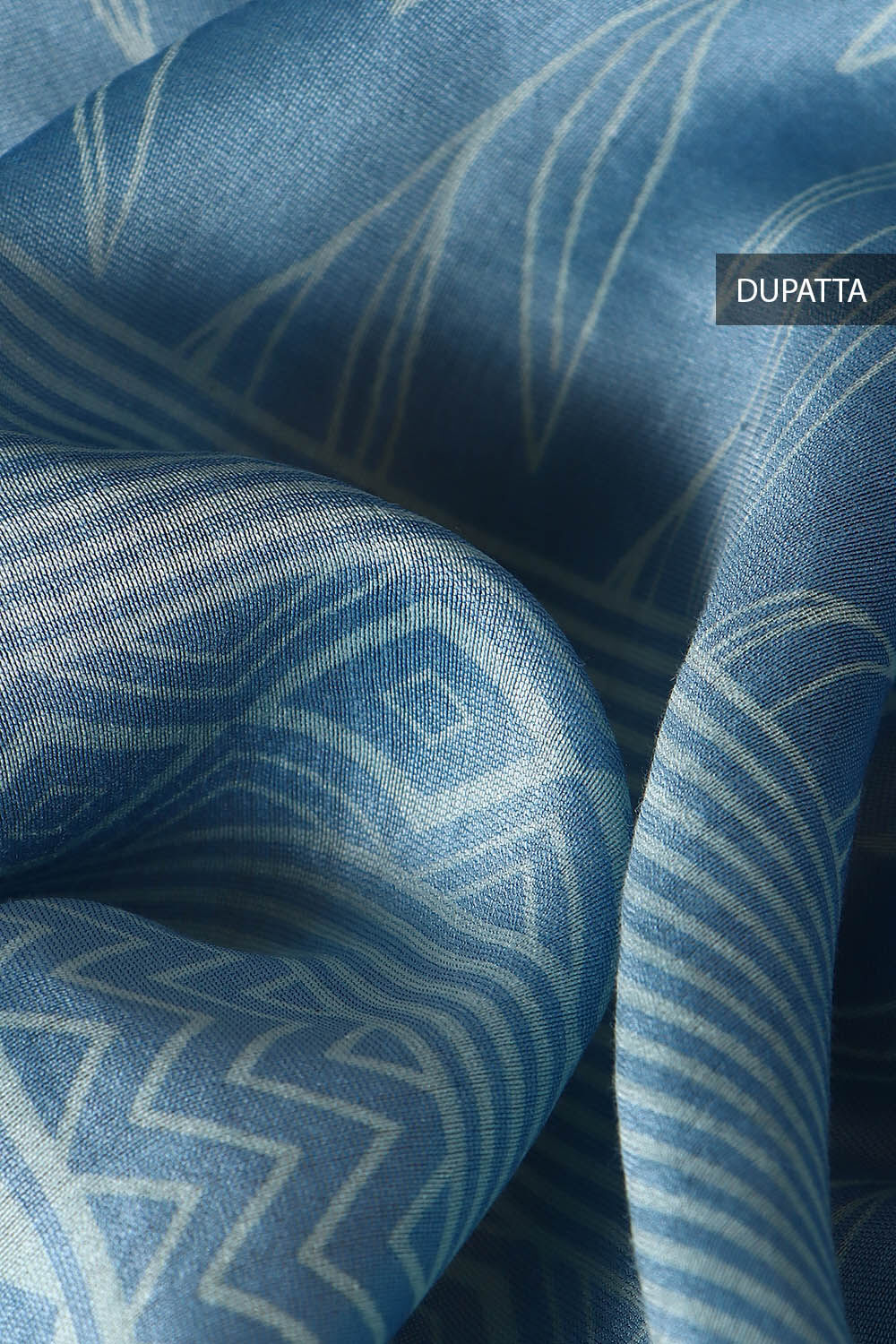 Blue Silk Cotton Printed Unstitched Suit Set image number null