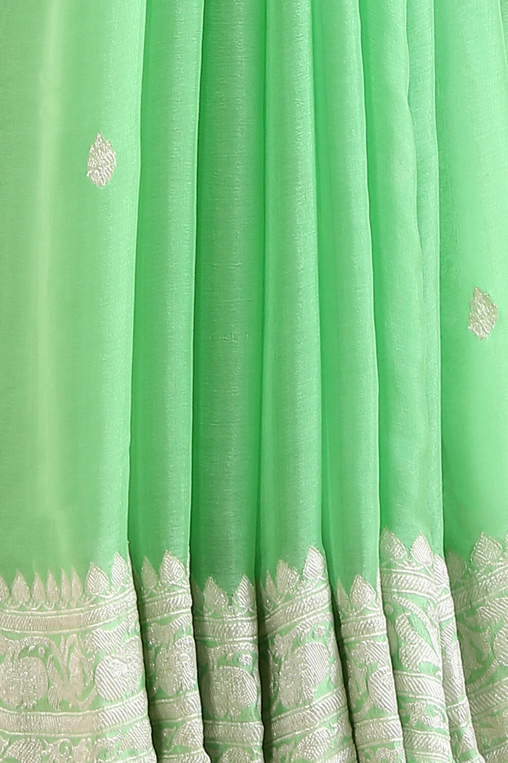 Green Pure Georgette Banarasi Saree image number null