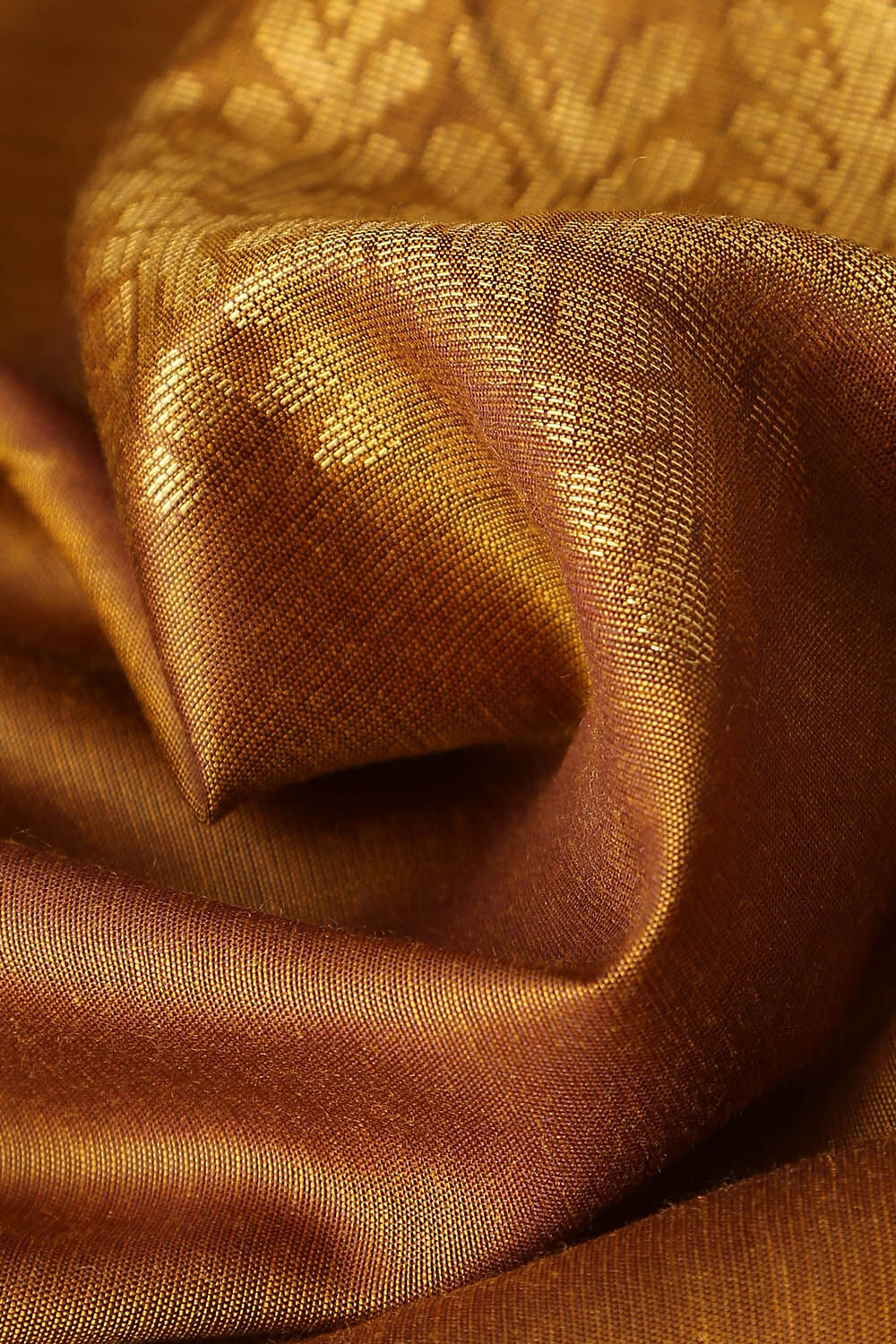 Brown Pure Silk Tencel South Saree image number null