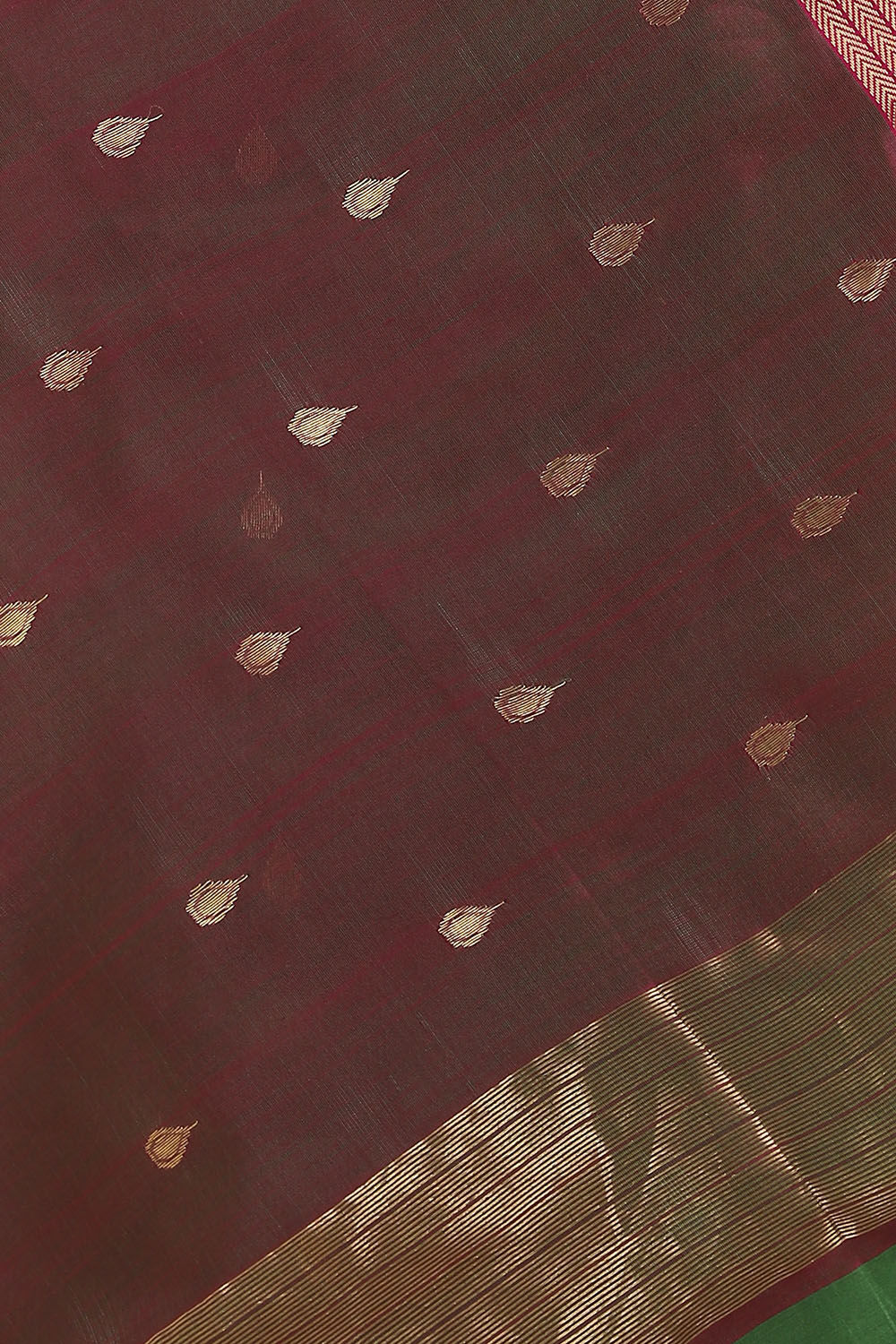 Dark Green Pure Silk Cotton Maheshwar Saree image number null