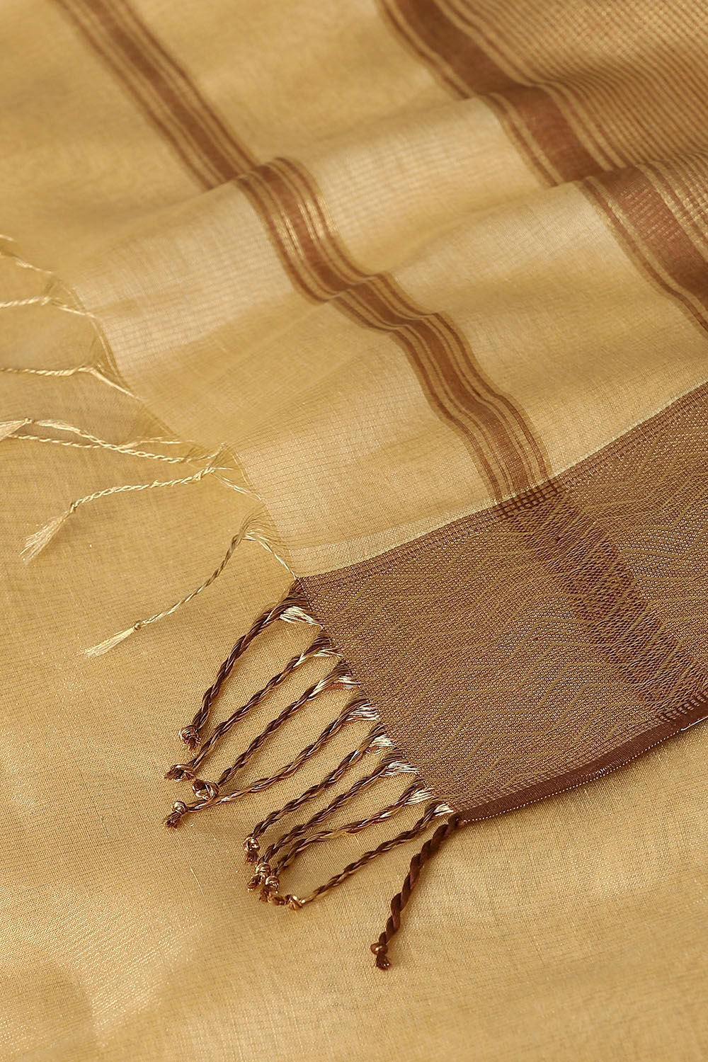 Gold Pure Cotton Tissue Maheswari Saree image number null