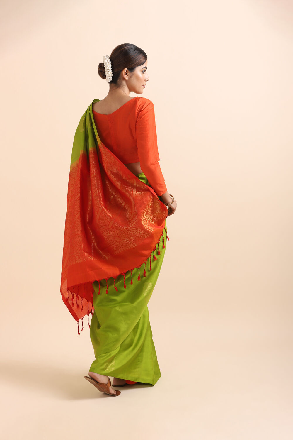Light Green Pure Silk South Saree image number null