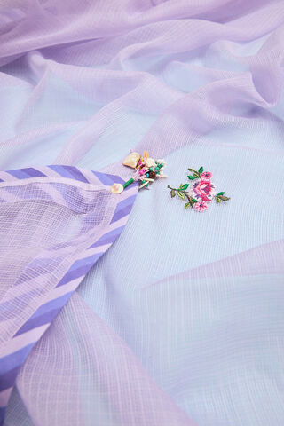 Violet Pure Kota Embroidered Saree thumbnail image number null