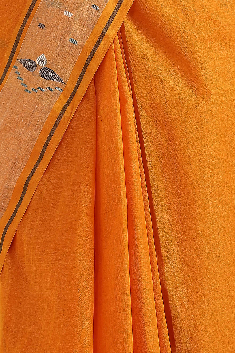 Orange Pure Cotton Bengal Saree image number null