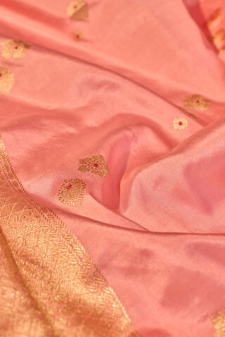 Light Pink Pure Silk Kadwa Banarasi Saree thumbnail image number null