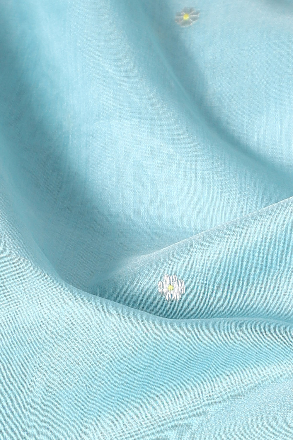 Light Blue Pure Silk Cotton Chanderi Saree image number null