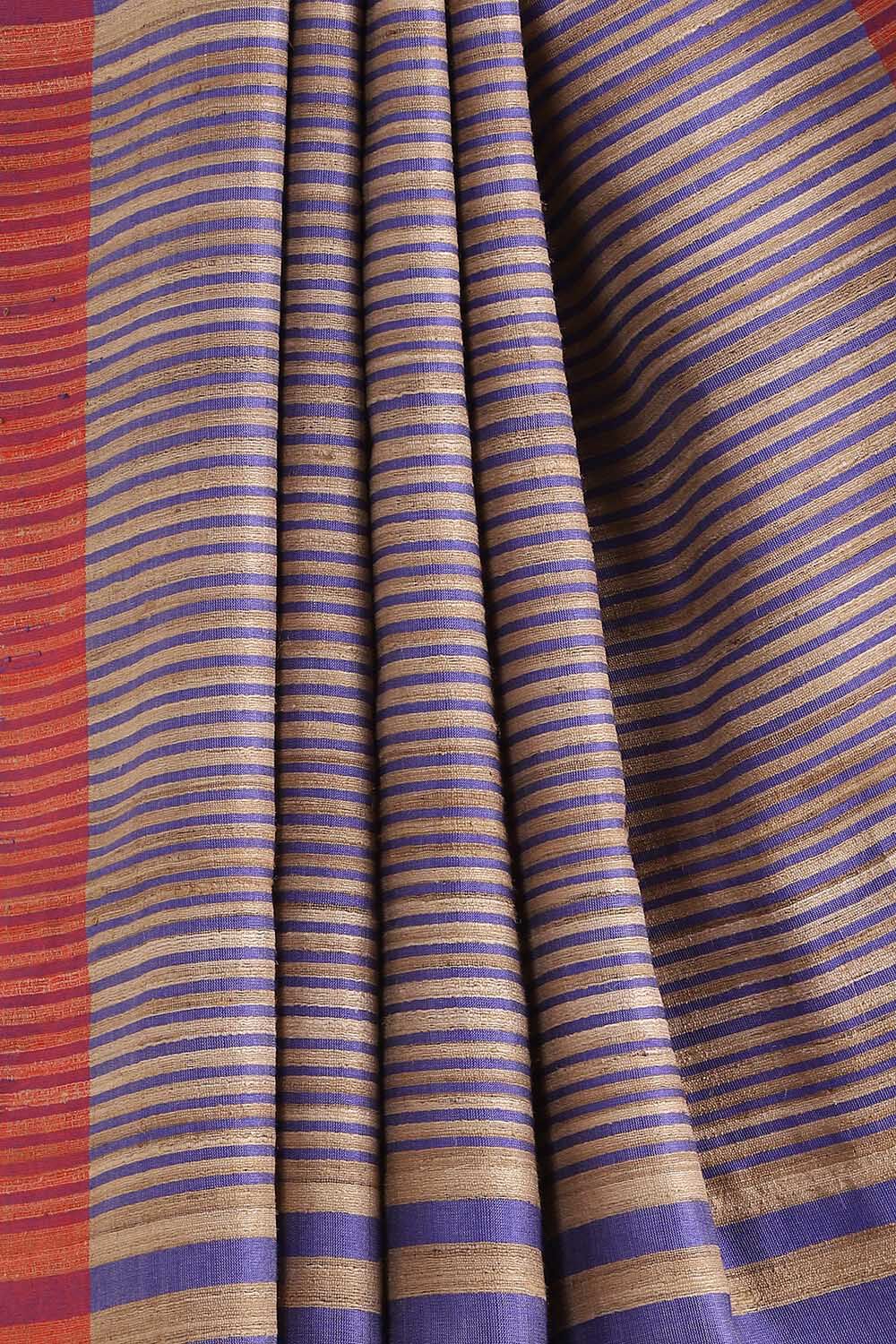 Blue Pure Silk Viscose Bhagalpuri Saree image number null
