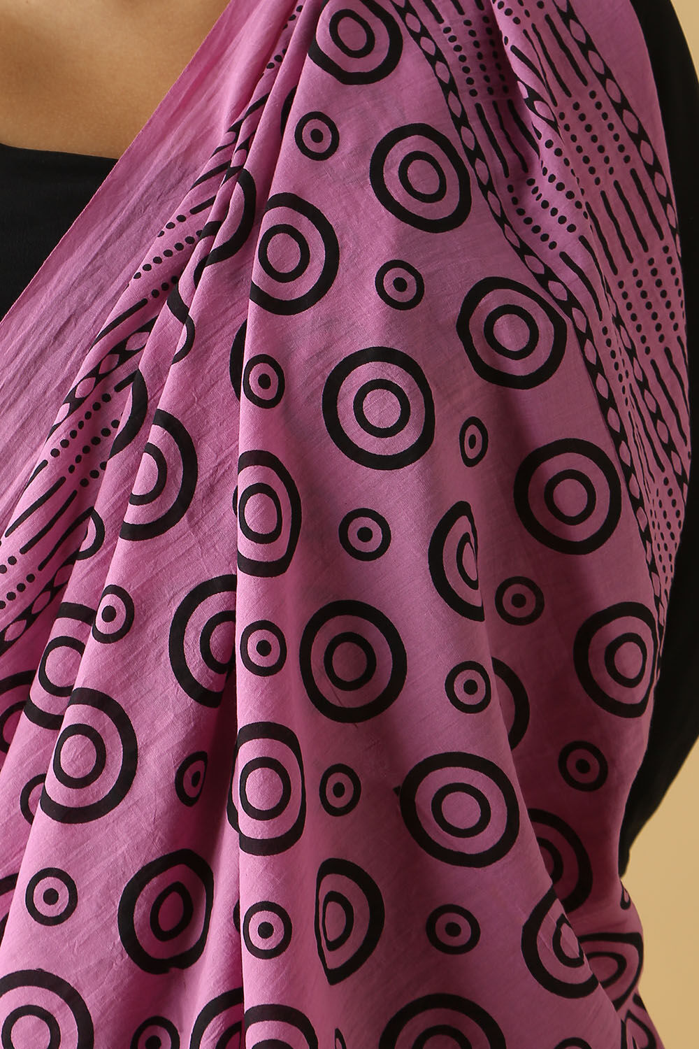 Light Pink Cotton Printed Saree image number null