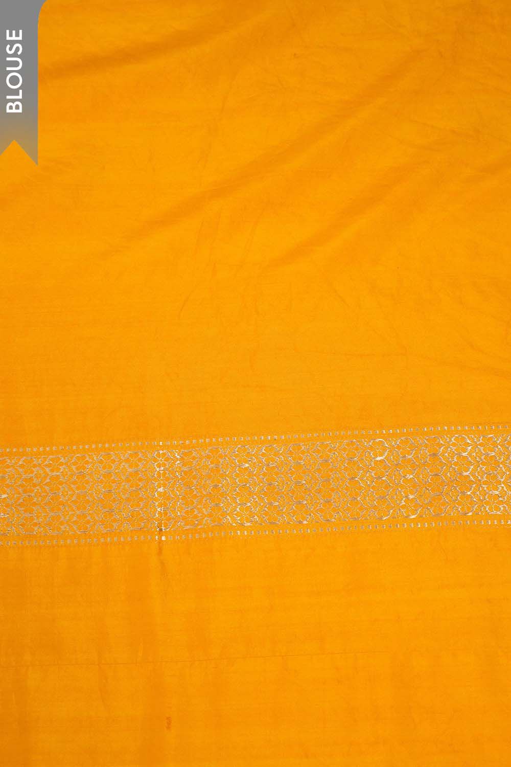 Yellow Pure Silk Kadwa Banarasi Saree image number null