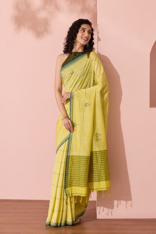 Light Yellow Bengal Pure Cotton Jamdani Saree thumbnail image number null