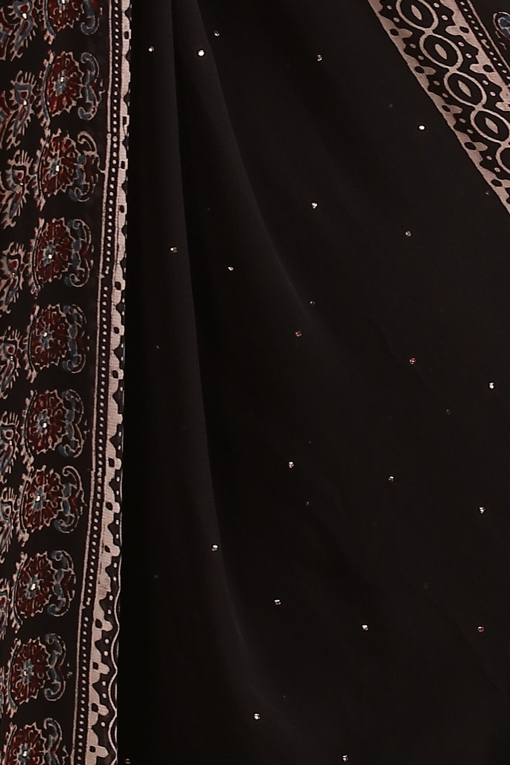 Black Georgette Ajrakh Printed Saree image number null
