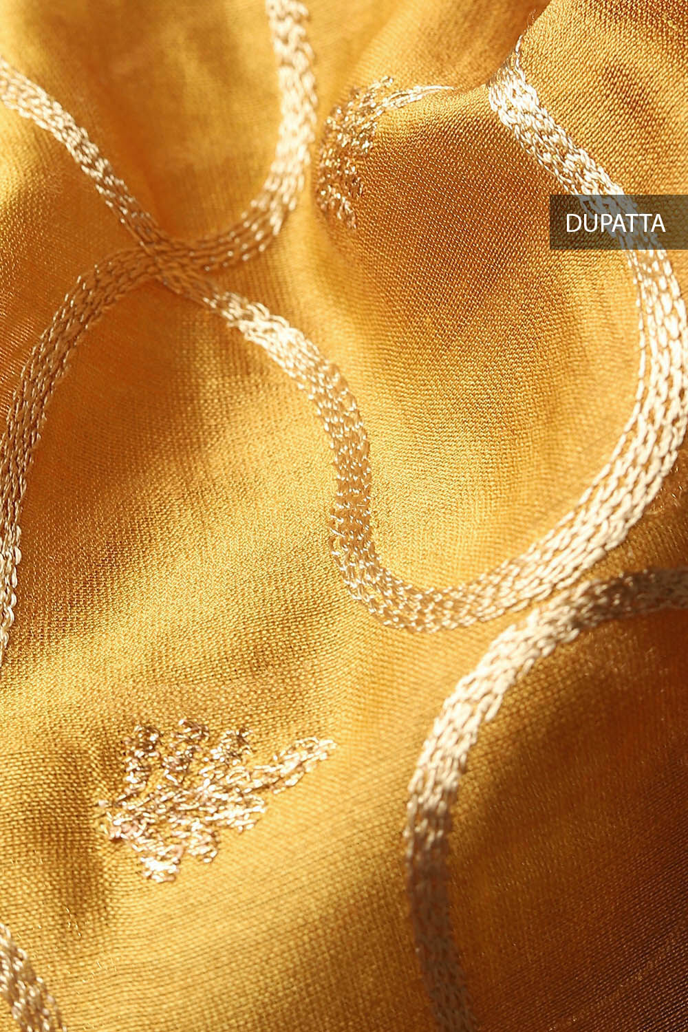 Yellow Silk Embroidered Unstitched Suit Set image number null