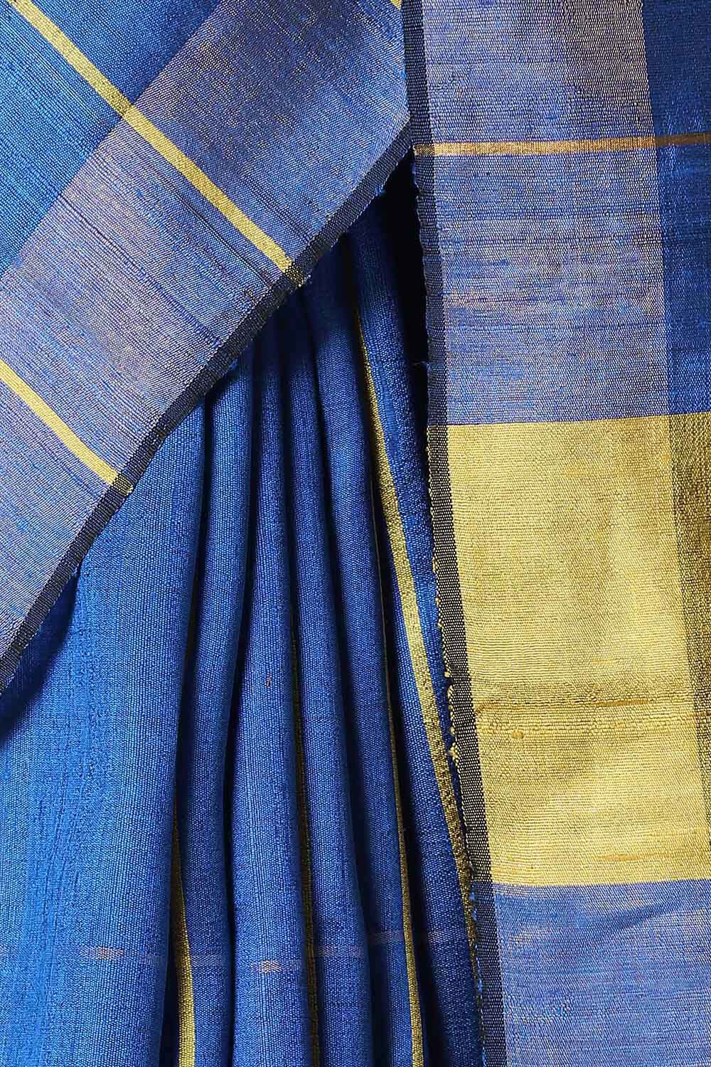 Blue Pure Tussar Silk Bhagalpuri Saree image number null