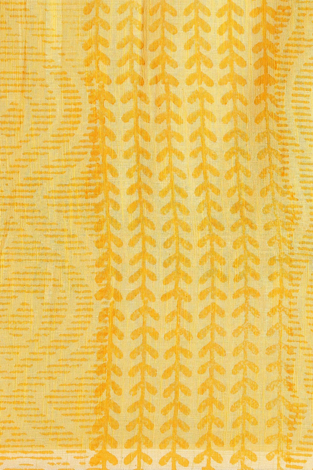 Yellow Pure Cotton Printed Saree image number null