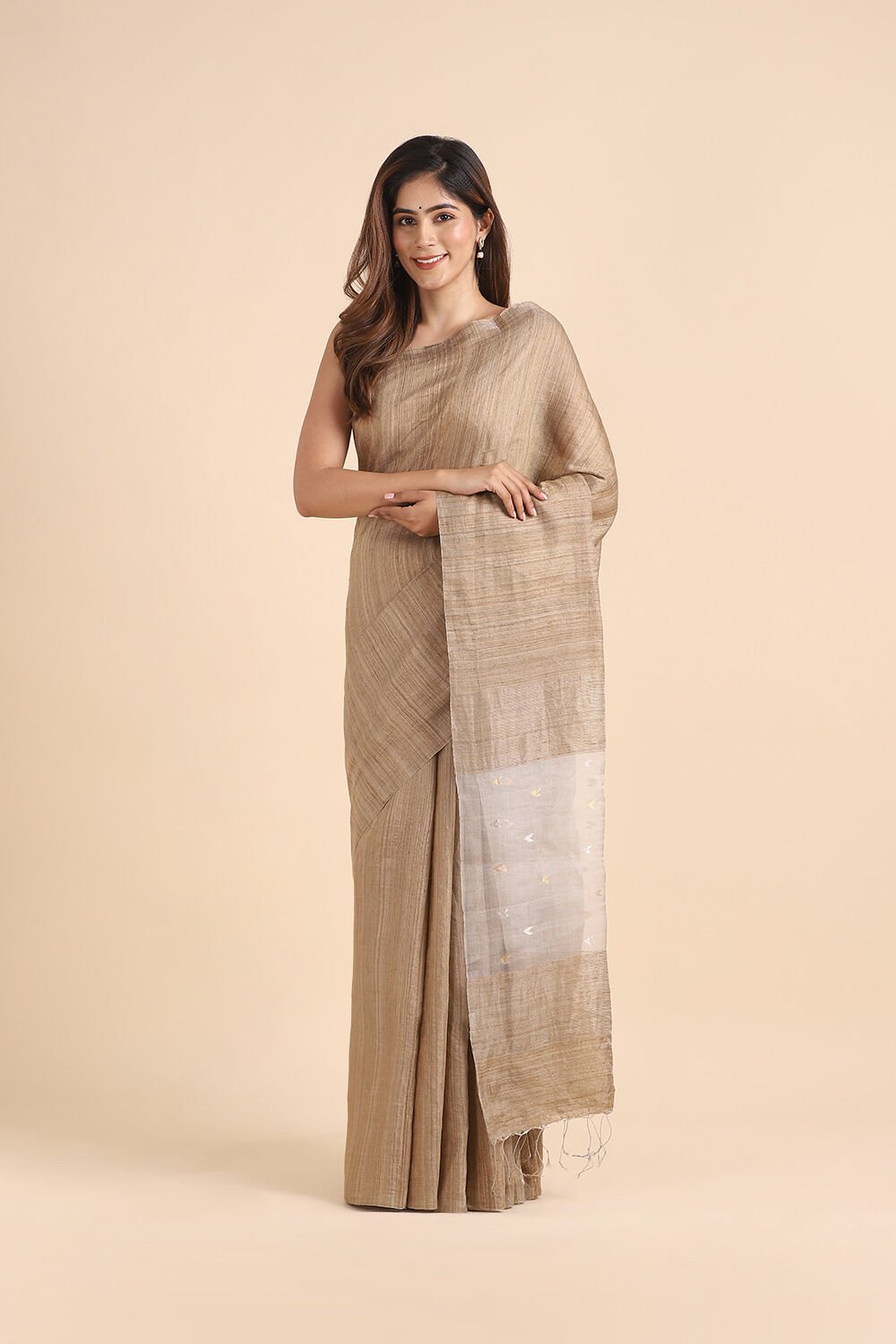 Beige Pure Tissue Vanya Jamdani Saree image number null