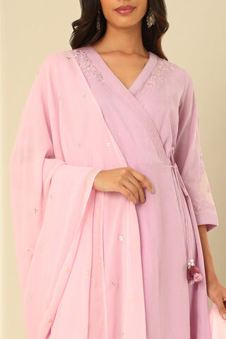 Lavender Embroidered Viscose Kurta Set thumbnail image number null