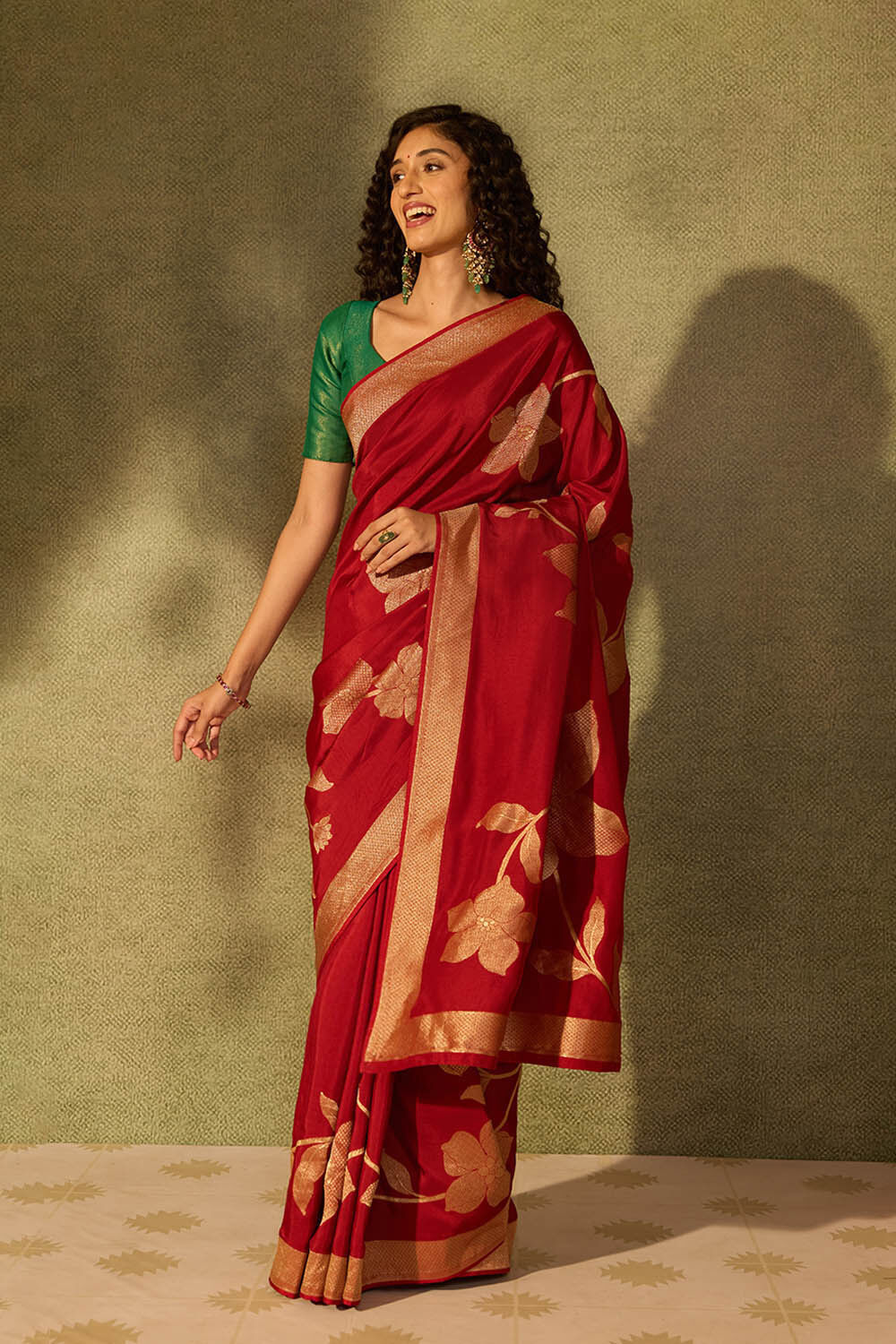 Dark Red Pure Viscose Woven Saree image number null