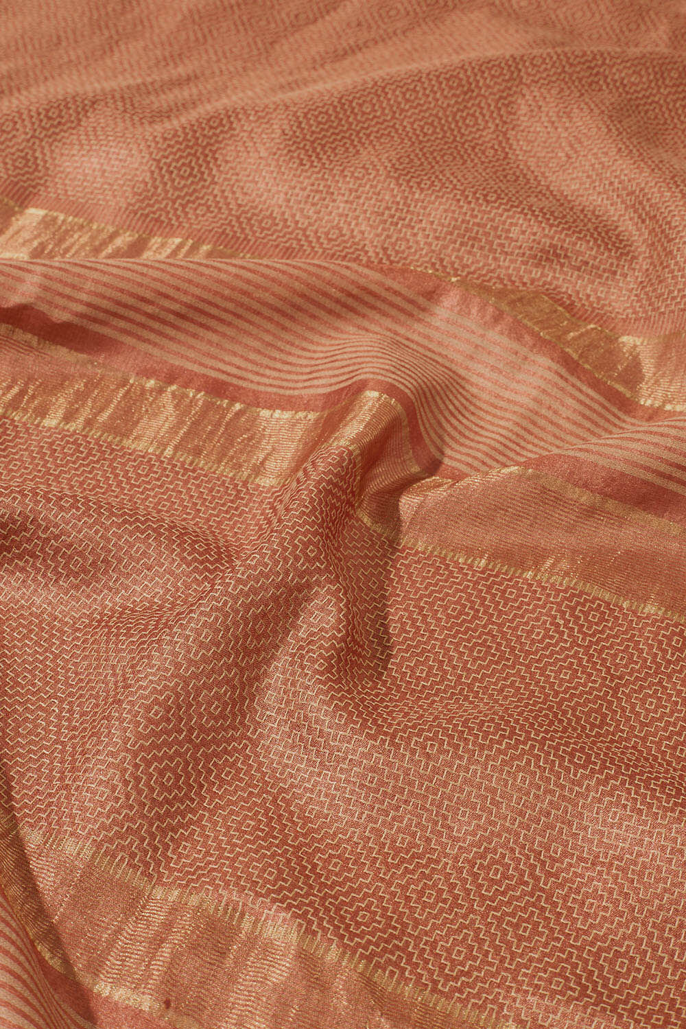 Orange Woven Design Pure Tussar Silk Saree image number null