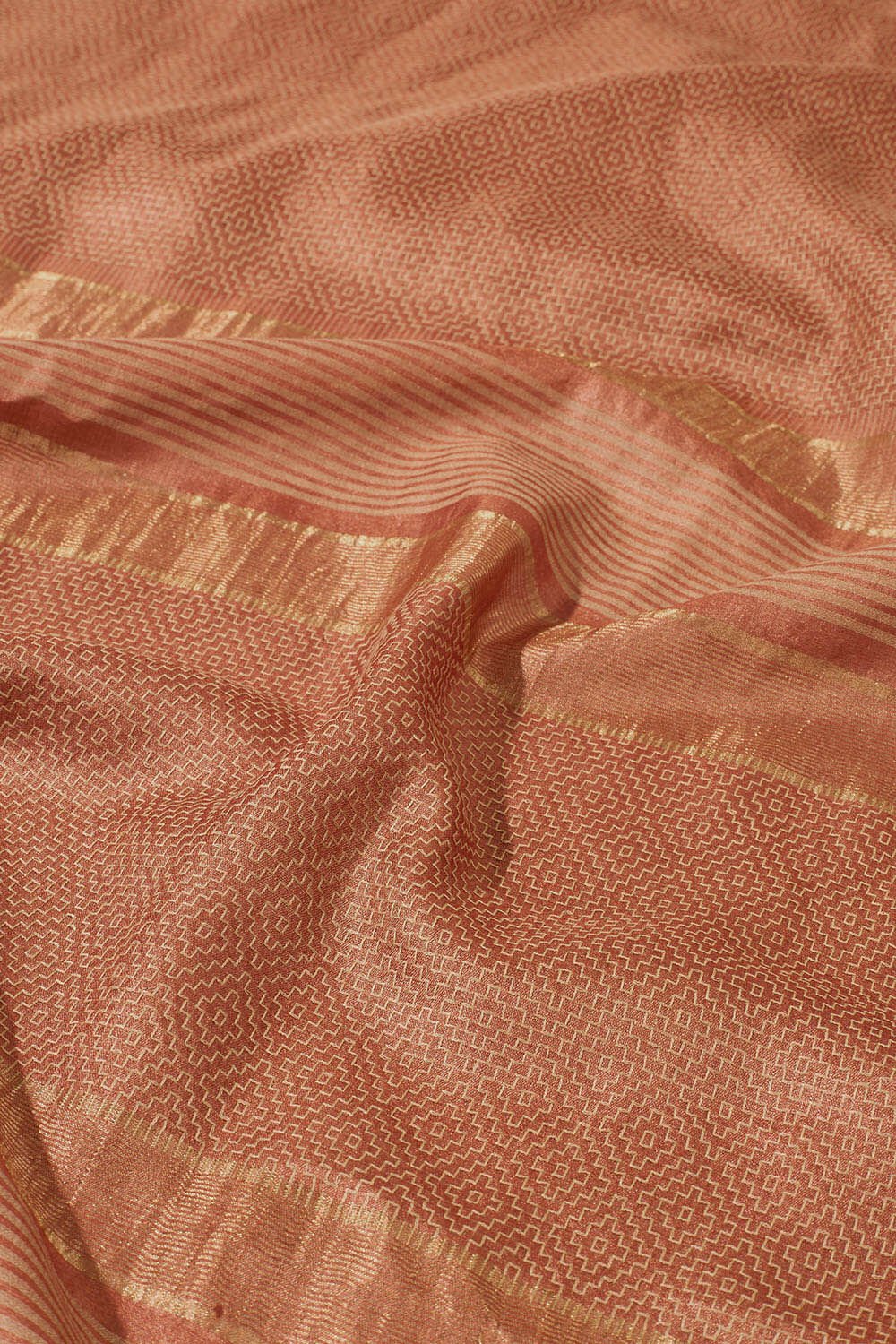 Orange Woven Design Pure Tussar Silk Saree image number null
