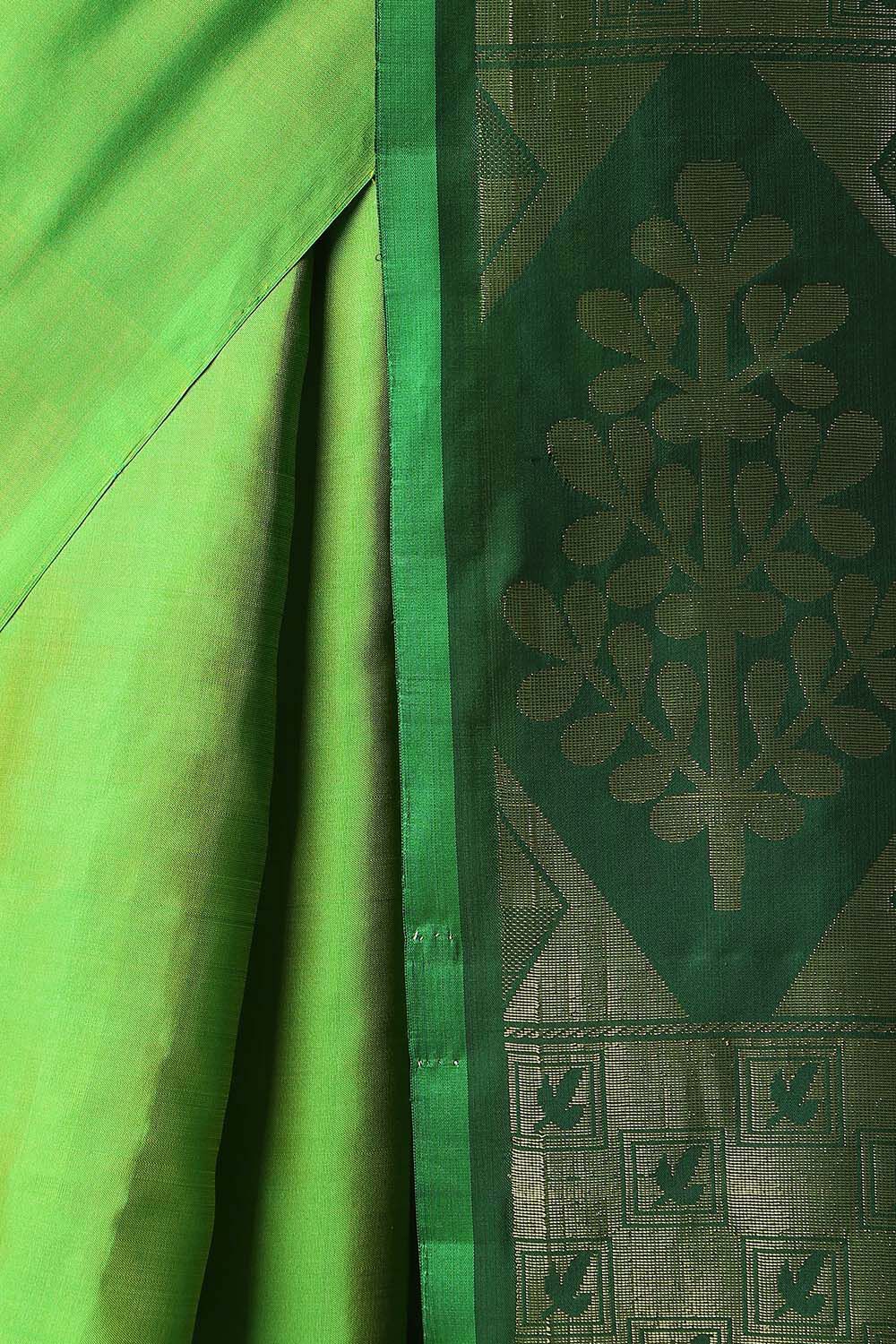 Green Pure Silk South Saree image number null