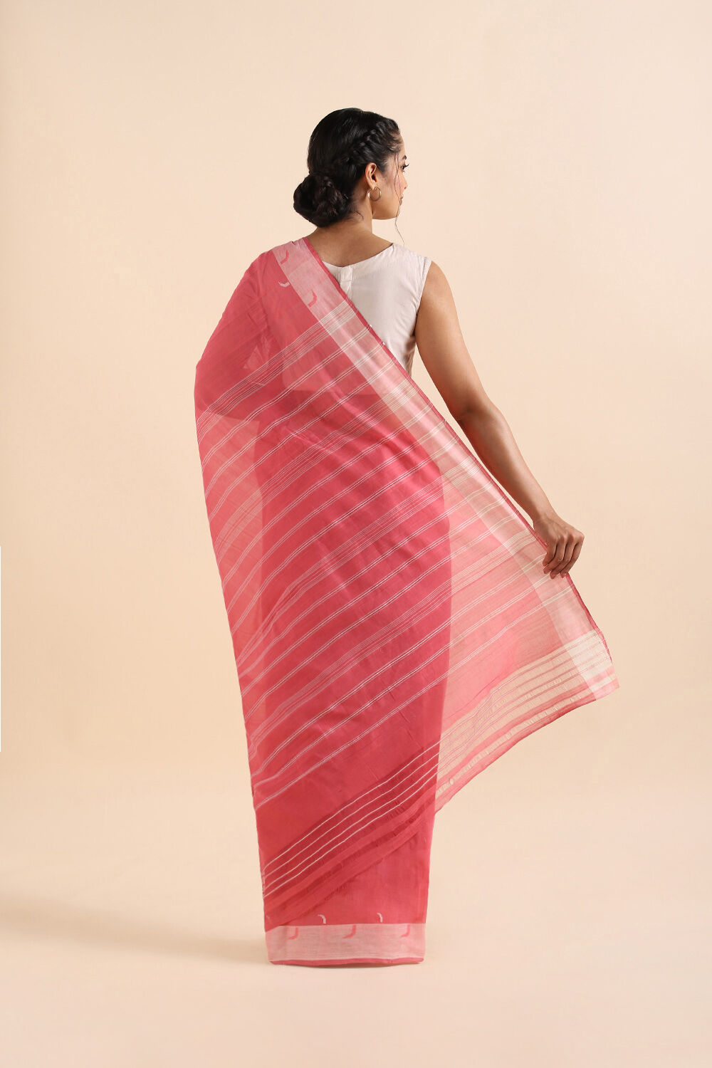 Red Pure Cotton South Saree image number null