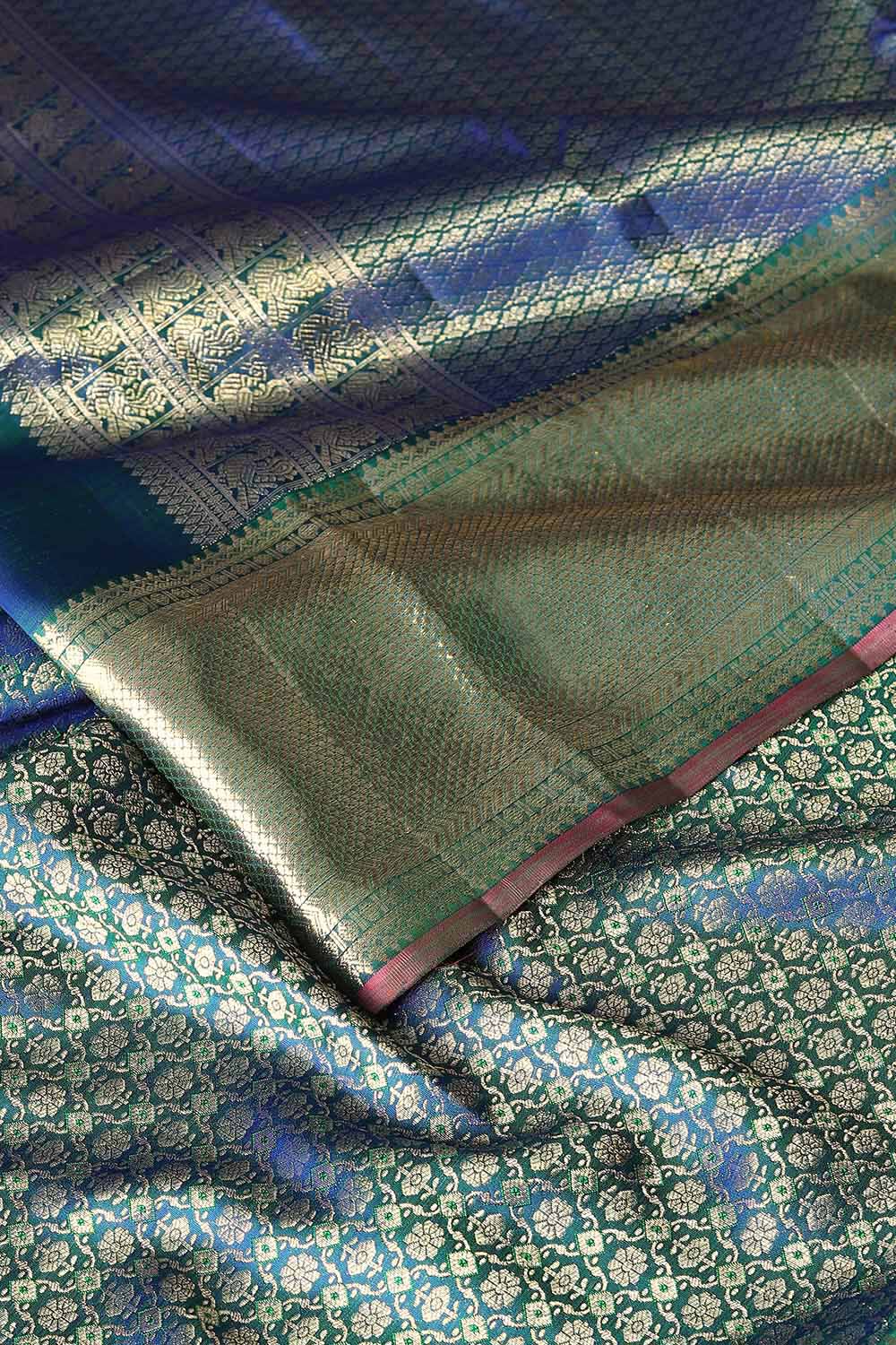 Blue Pure Silk Kanjivaram Saree image number null