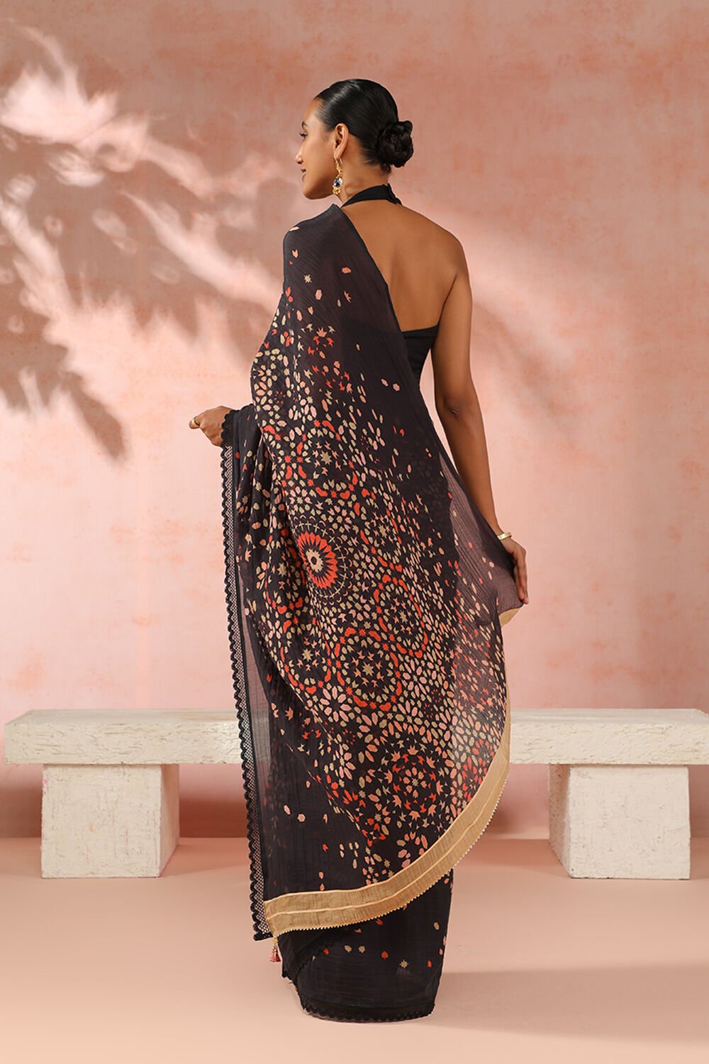 Black Contemporary Pure Silk Cotton Digital Printed Saree image number null