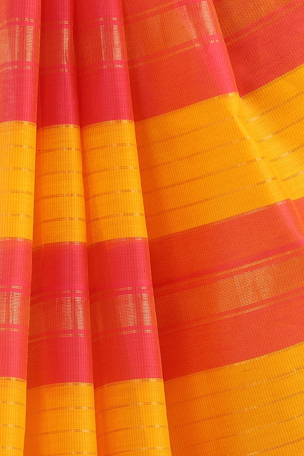 Yellow Pure Silk Cotton Maheswari Saree image number null