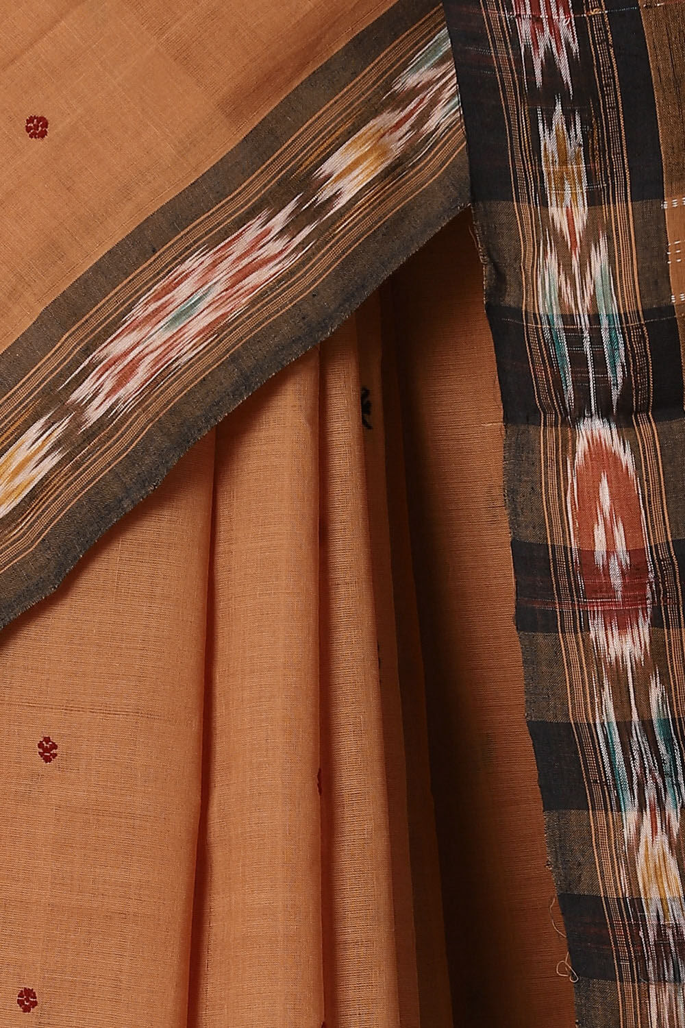 Light Pure Brown Cotton Sambalpuri Ikat image number null