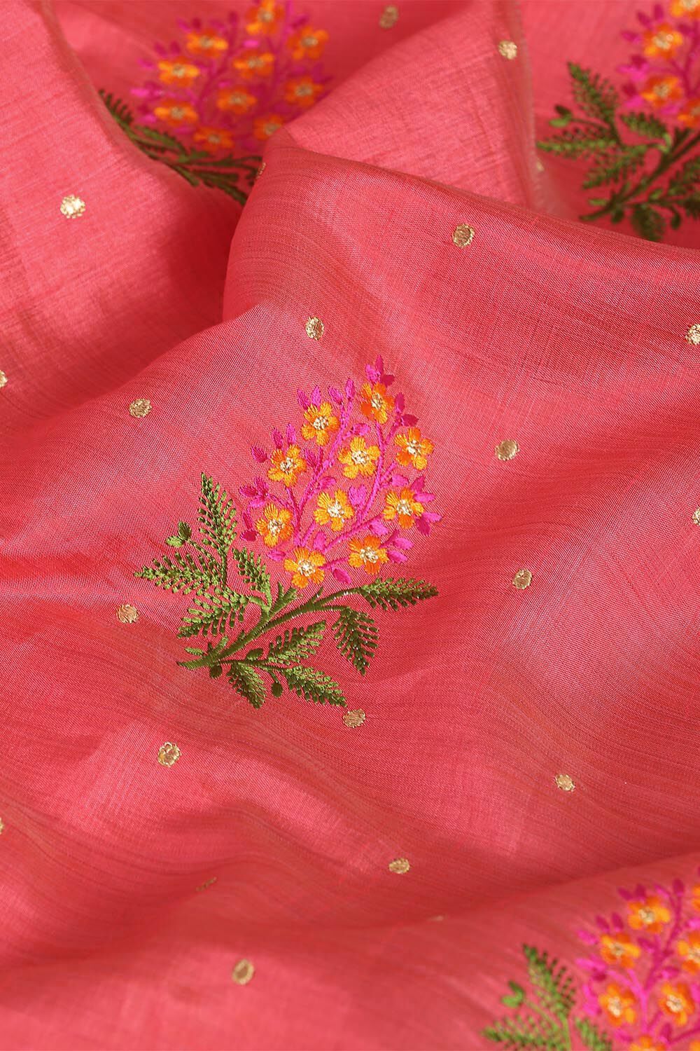 Pink Pure Embroidered Saree image number null