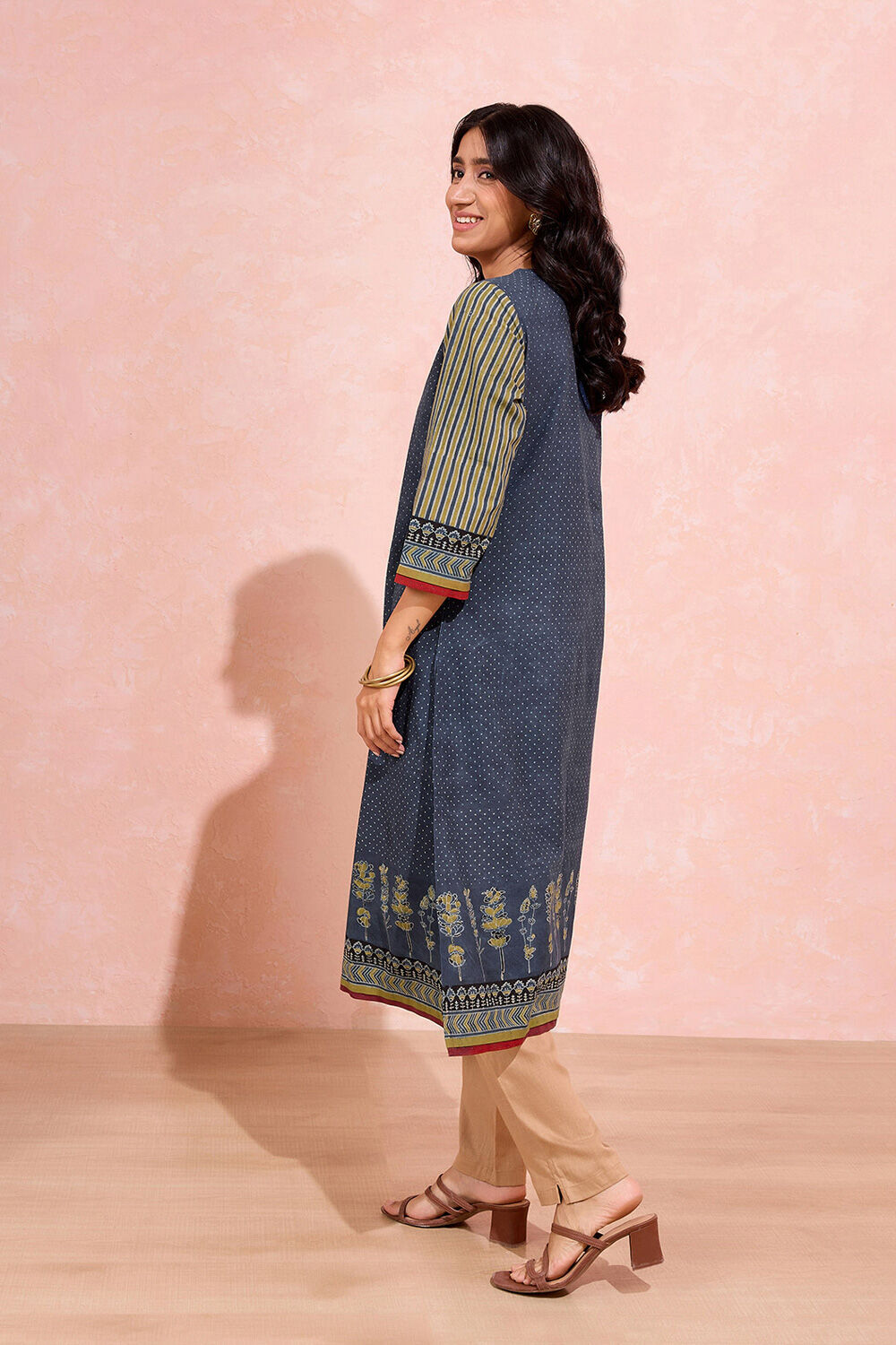 Blue Bandhani Kurta main image 1