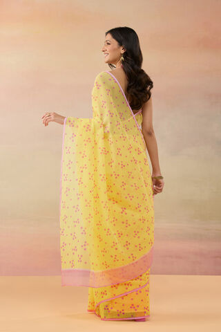 Light Yellow Bengal Pure Cotton Kota Screen Printed  Saree thumbnail image number null