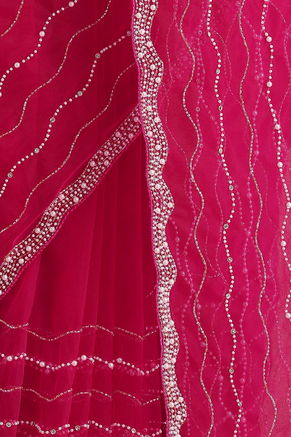 Dark Pure Pink Embroidered Saree image number null
