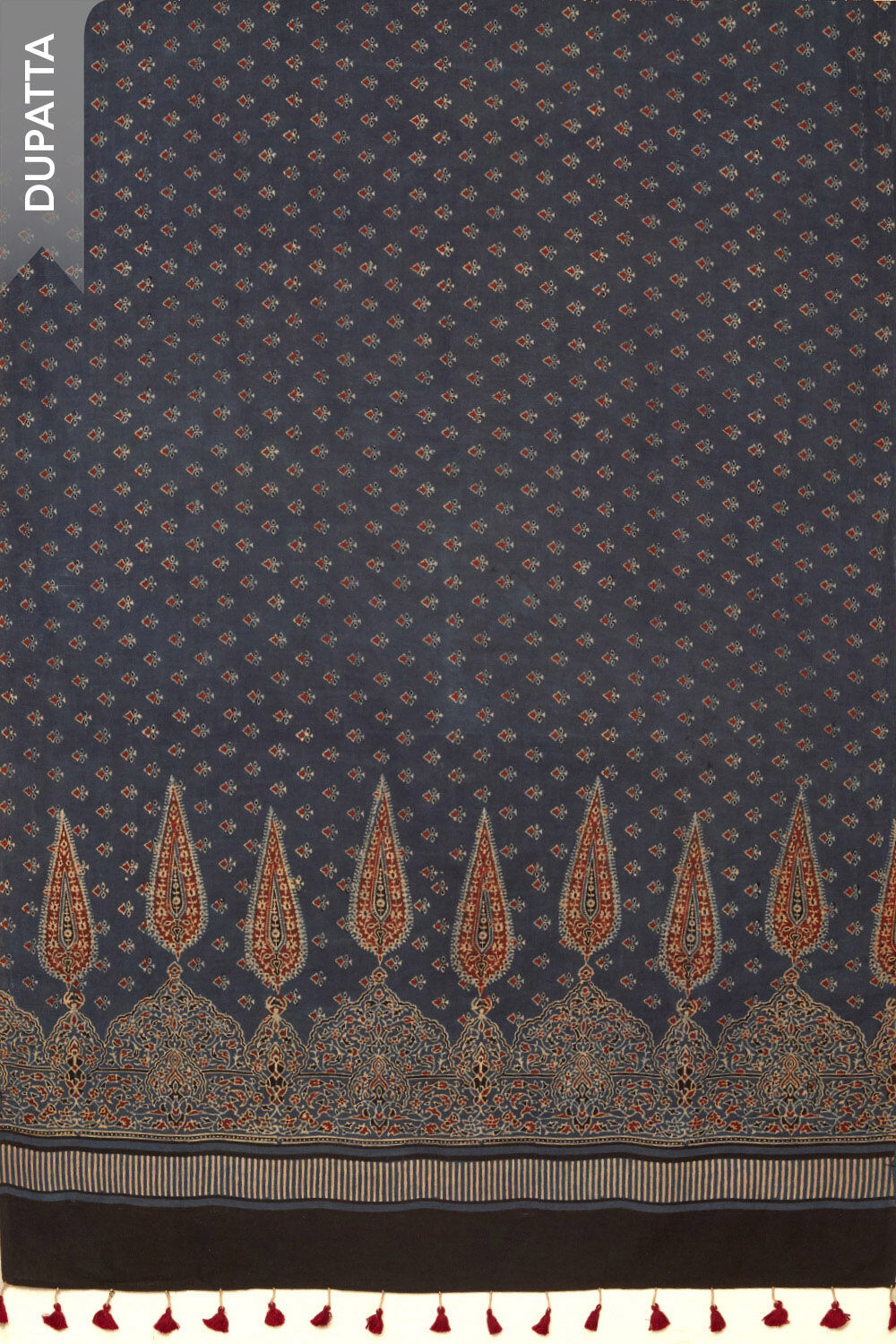 Dark Blue Pure Cotton Tie and Dye Shibori Unstitched Suit Set image number null