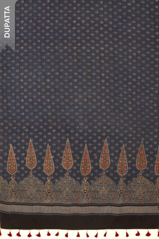 Dark Blue Pure Cotton Tie and Dye Shibori Unstitched Suit Set thumbnail image number null