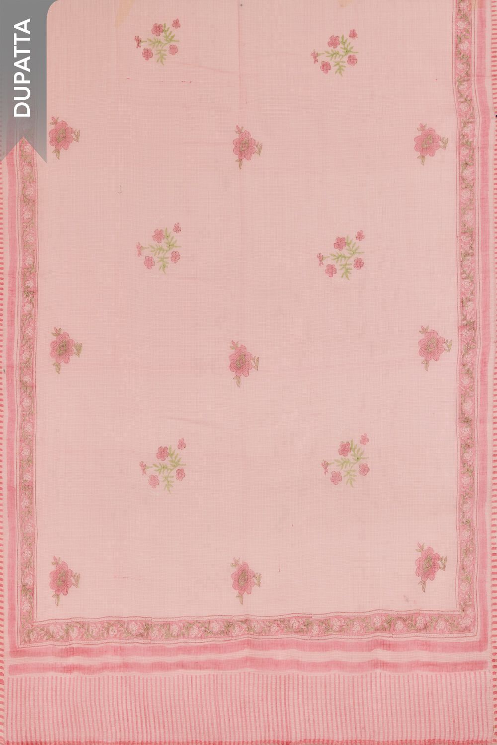 Light Pink Block Printed Pure Cotton Unstitched Suit Set image number null