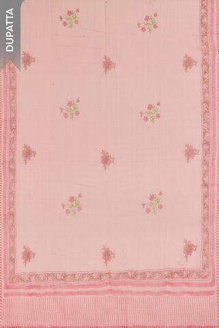 Light Pink Block Printed Pure Cotton Unstitched Suit Set thumbnail image number null