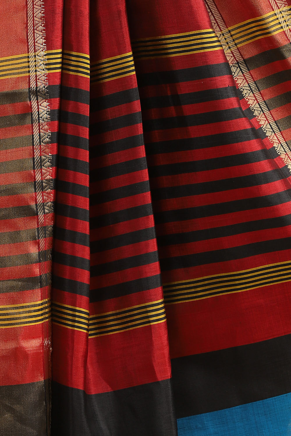 Black Pure Silk Woven Saree image number null
