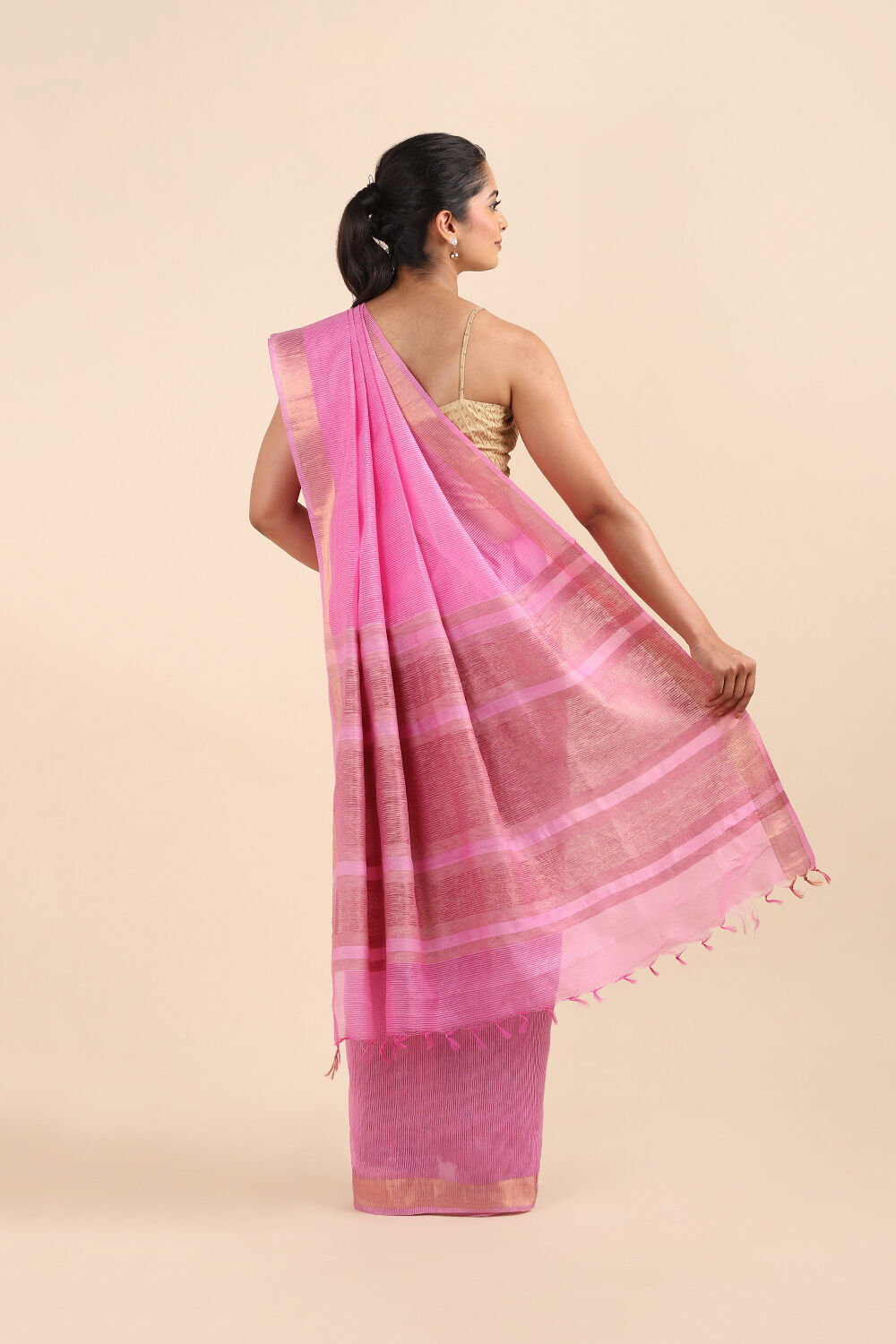 Pink Pure Silk Woven Saree image number null