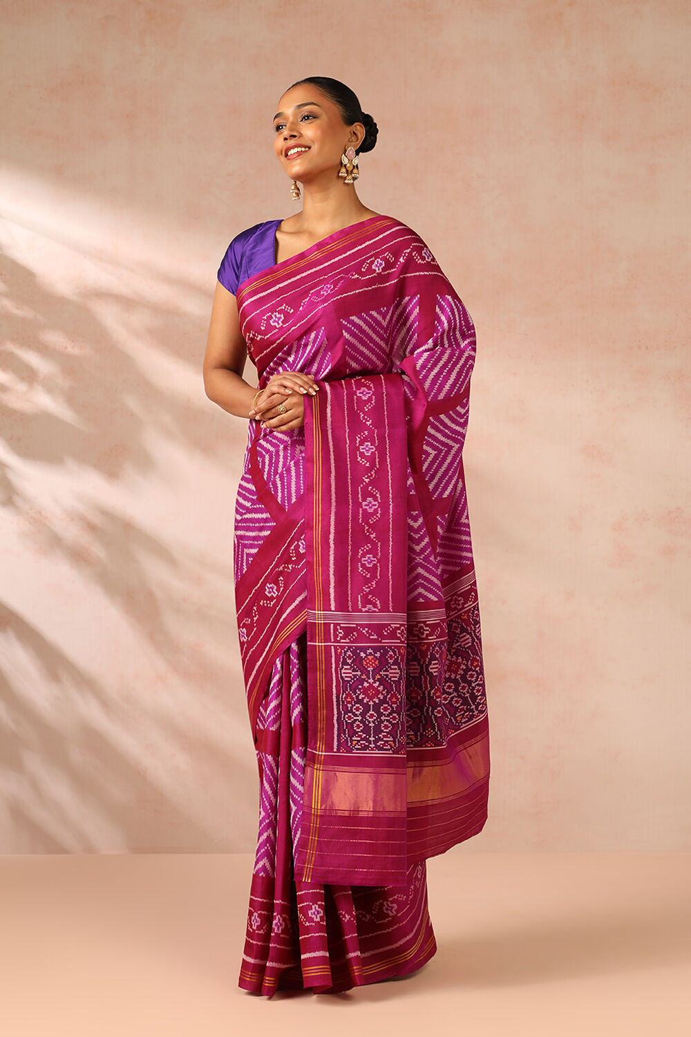 Pink Rajkot Pure Silk Ikat Patola Saree image number null
