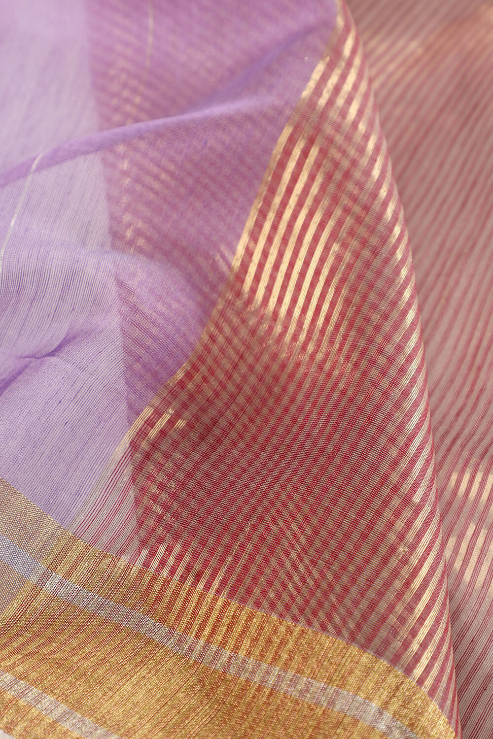 Purple Chanderi Pure Silk Cotton Woven Saree image number null