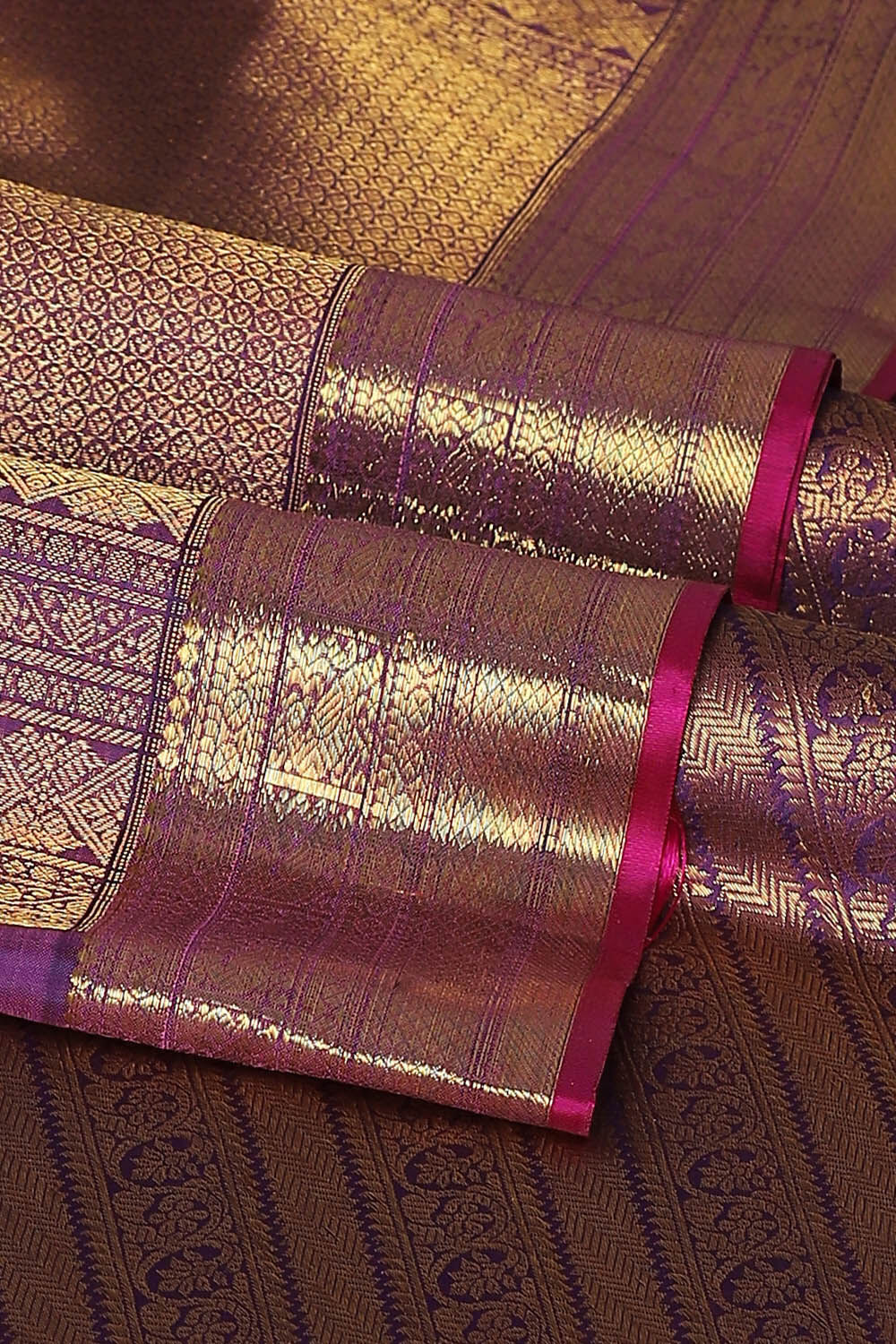 Purple Pure Silk Kanjivaram Saree image number null