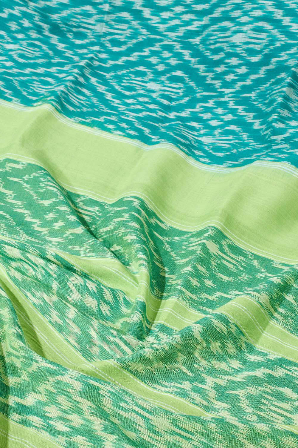 Green Pochampalli Pure Cotton Ikat Saree image number null