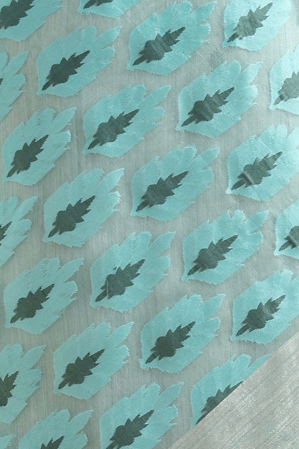 Light Blue Pure Silk Jamdani Saree image number null