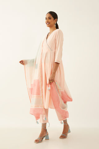 Light Pink Cotton Block Printed Kurta Set thumbnail image number null